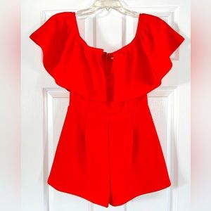 Sexy RED Off the Shoulder Romper